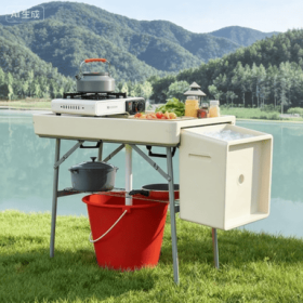 3.4ft Folding Ice Cooler Table With Drain, Fill And Chill Table Outdoor Table Cooler With Storage Shelf, Drink Cooler For Parties Picnic BBQ Camping W