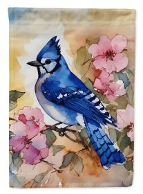 Blue Jay House Flag Large Porch Sleeve Pole Decorative Outside Yard Banner Artwork Wall Hanging, Polyester, House Size, Multicolor