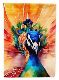 Peacock House Flag Large Porch Sleeve Pole Decorative Outside Yard Banner Artwork Wall Hanging, Polyester, House Size, Multicolor