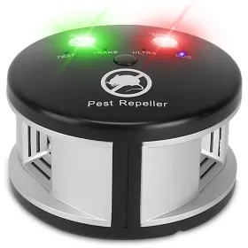 360Â° Ultrasonic Pest Repeller Electronic Plug-in Pest Control Mouse Chaser Blocker Repellent Deterrent (Option: Black)