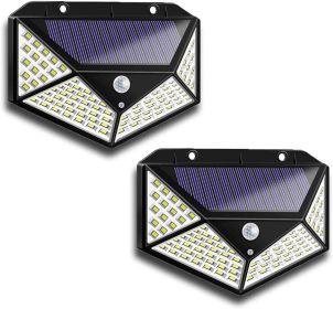 Aolyty Solar Lights Outdoor, Motion Sensor Wall Light 3 Lighting Modes IP65 Waterproof LED Solar Security Lights Four Side Inllumination 2-Pack For Ga (Option: 2PCS)